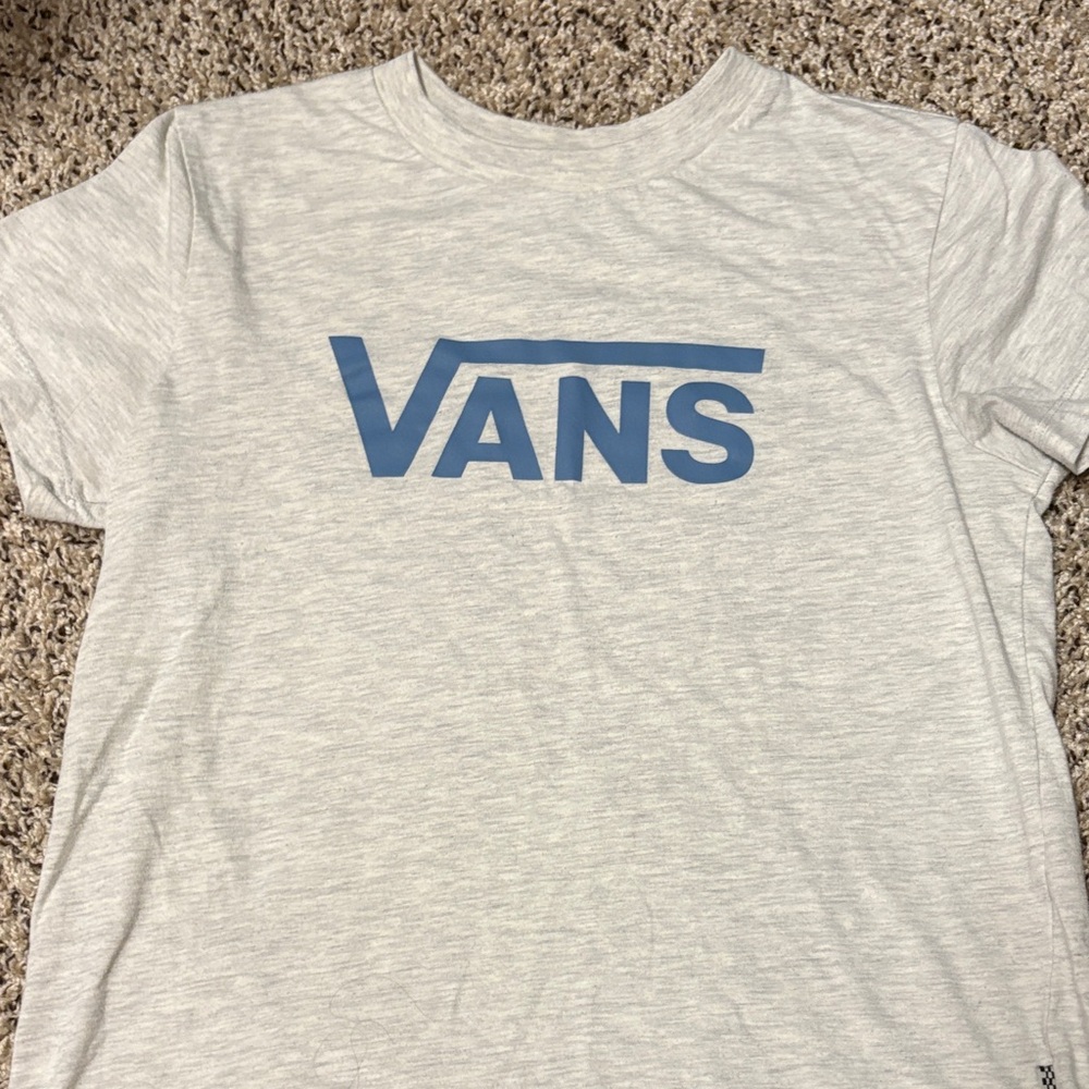Vans Light Gray Tee with Blue Logo